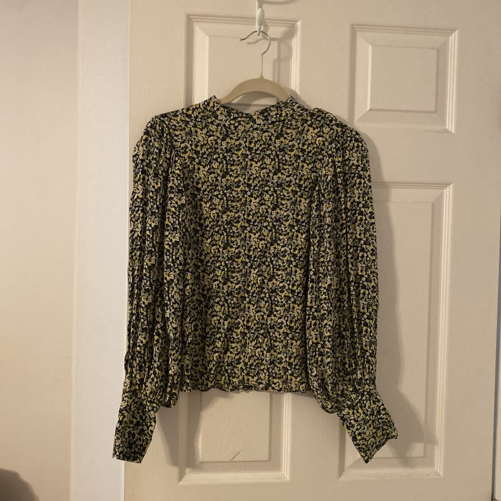 H&M‎ Women's Floral Long Sleeve Blouse Size XS R1
